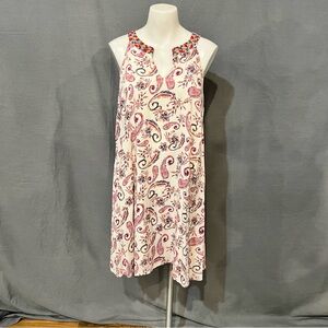 Elegant Paisley Mini Dress in Pink